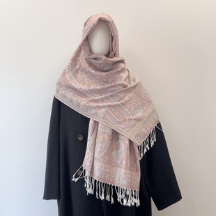 2025新款民族风腰果花围巾披肩两用长款西藏青海旅游防风保暖披肩