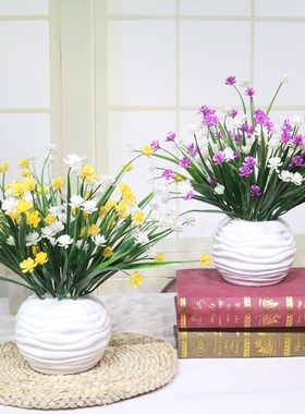 仿真花薰衣草星星草兰花草套装花 田园风餐桌茶几居家办公装饰花