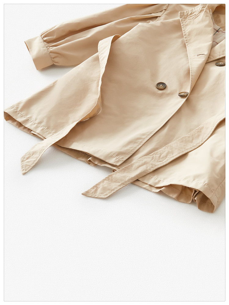 폐점 매장 정리 32% 할인 Z 순수 오리지널 여아 봄용 윈드 브레이커 더블 레이어 패브릭 더블 브레스티드 안티 라이트 비 부모-자식