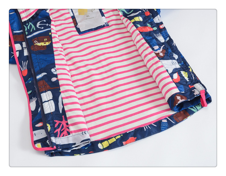 휴무 매장 정리 32% 할인 유럽 및 미국 싱글 여아 더블 레이어 재킷 비바람에 견디는 후드 윈드브레이커 중년 이상 아동 아웃도어 의류