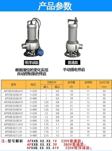 丹麦格兰富进口不锈钢KP250-A-1景观自动排水泵AP50B.50.11.3V