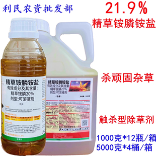 圣鹏20%精草铵膦铵盐精草铵磷精草安磷精草安膦阔老头除草剂果园
