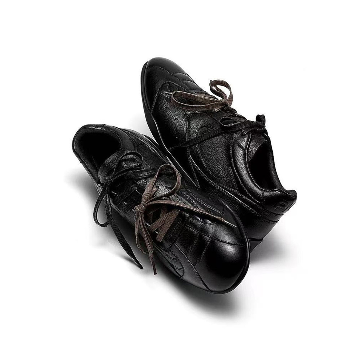 拼色双鞋带足球鞋休闲薄底皮鞋