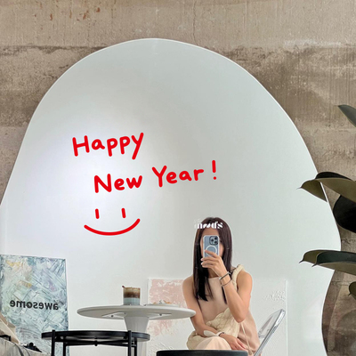 Happy new year2026新年快乐玻璃门窗贴纸自拍照镜子装饰圣诞贴字
