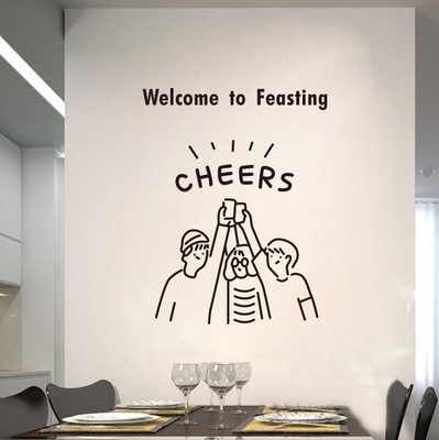 玻璃门贴纸饭店橱窗墙面装饰