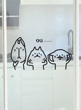 小猫墙壁贴纸店铺装饰墙贴