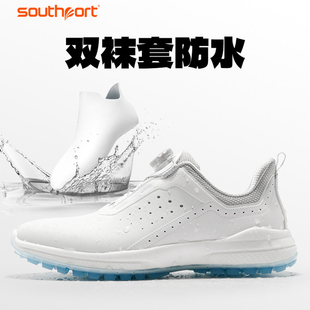 southport男士高尔夫球鞋双层袜套防水透气防滑耐磨宽版运动鞋子