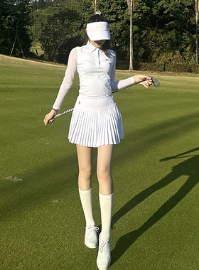 2025新款SG高尔夫服装女士冰丝防晒长袖t恤衫休闲运动上衣服女装