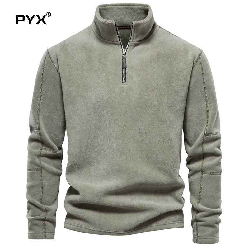 高端羊羔绒卫衣男士秋冬季2025新款加绒加厚立领半拉链上衣服男款