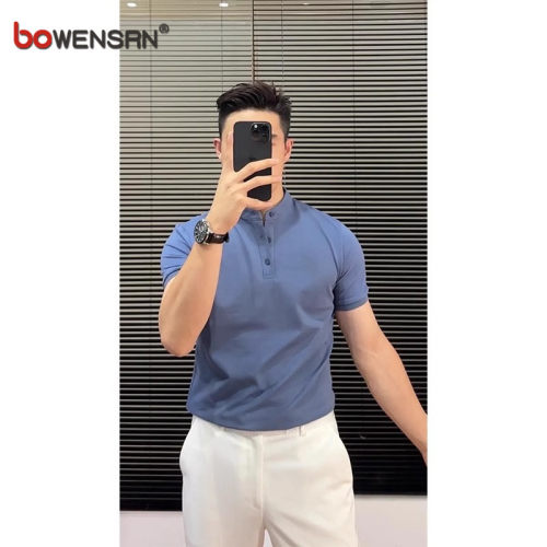 高端亨利领polo衫男士短袖t恤2026新款夏季设计感商务保罗衫男款