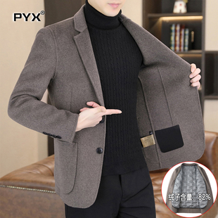 高端双面羊毛呢子西服外套男士2025新款秋冬季男外套加厚短款男款