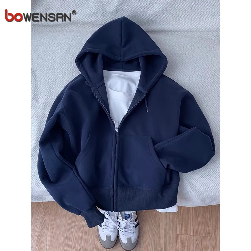 潮牌拉链卫衣男士2025新款春秋冬季重磅连帽情侣开衫外套男款加绒