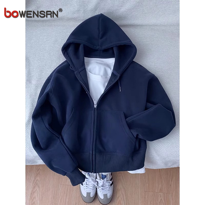 潮牌拉链卫衣男士2025新款春秋冬季重磅连帽情侣开衫外套男款加绒