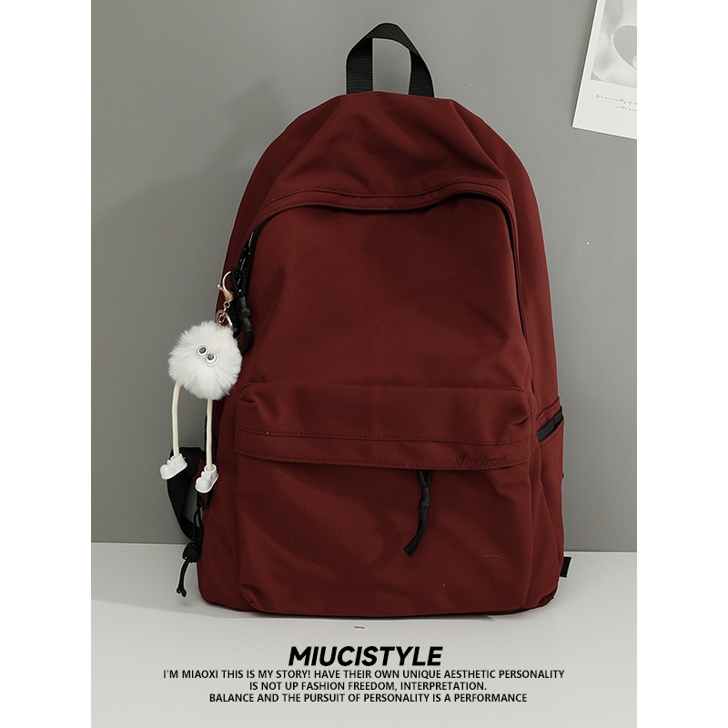 法国书包女大学生电脑简约高级感轻便大容量日系高中背包女双肩包