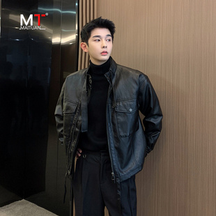 高端皮衣外套男士春秋冬季2025新款潮牌高级感痞帅休闲皮夹克男款