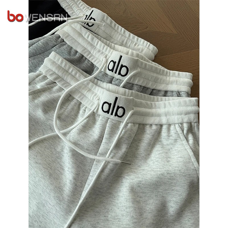 欧货灰色微喇运动卫裤男士2025新款春秋冬季男裤弯刀休闲裤子男款