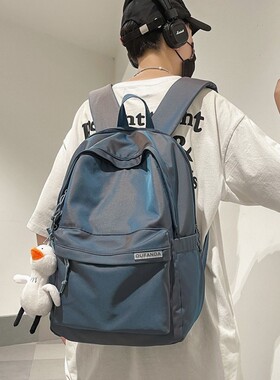 香港IT HKins初中生学生书包男生纯色双肩包高中生大学生电脑背包