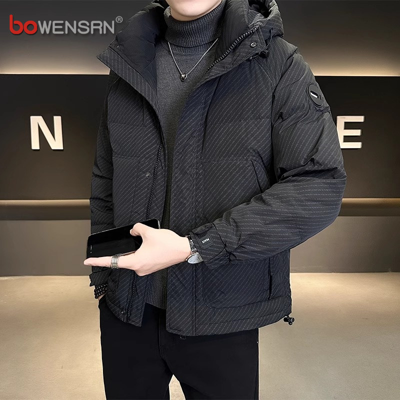 高端痞帅羽绒服男士冬季2025新款潮流高级感加厚保暖夹克外套男款