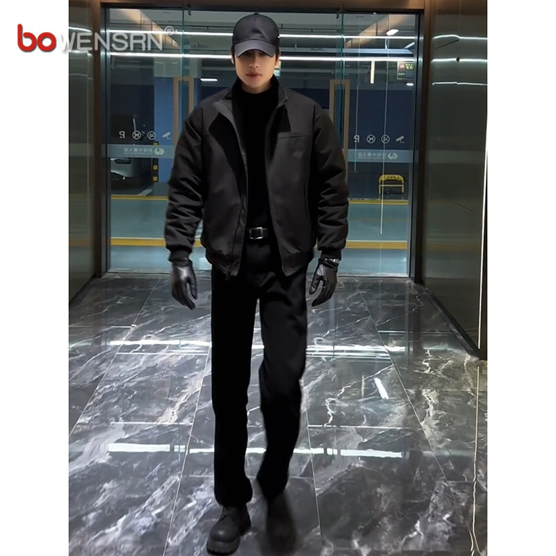 硬汉穿搭立领飞行员夹克男士2025新款春秋冬季痞帅冲锋衣外套男款