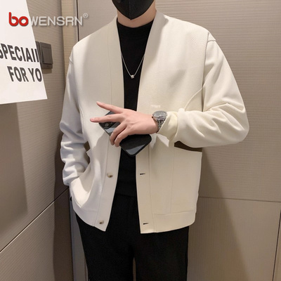 高端针织开衫夹克男士2025年新款春秋冬季潮流高级感百搭外套男款