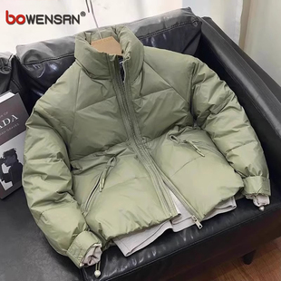 潮牌轻薄立领羽绒服男士冬季2025年新款高级感加厚面包服外套男款