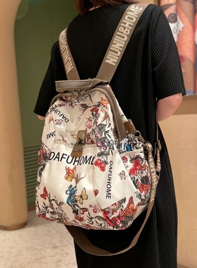 法国MK&ins双肩包时尚女士轻便牛津布书包百搭包包高级感旅游背包