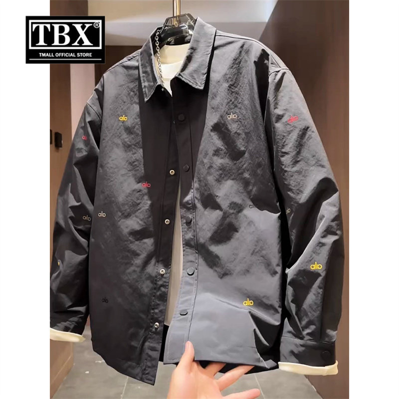 高端欧货衬衫式夹克外套男士2025新款春秋季休闲翻领衬衣男款冬装