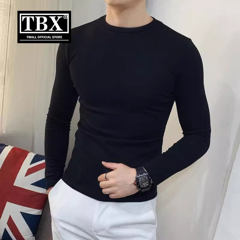 紧身内搭圆领打底衫男士长袖t恤2025新款秋冬季加绒加厚卫衣男款