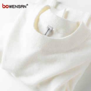 高级感白色毛衣男士2025新款秋冬季加绒保暖内搭打底针织衫男款潮