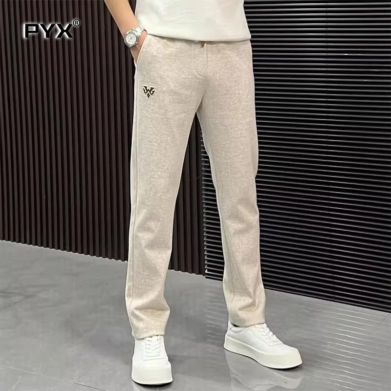 高端毛呢休闲裤男士2025新款秋冬季男裤中腰直筒加厚长裤子男款潮