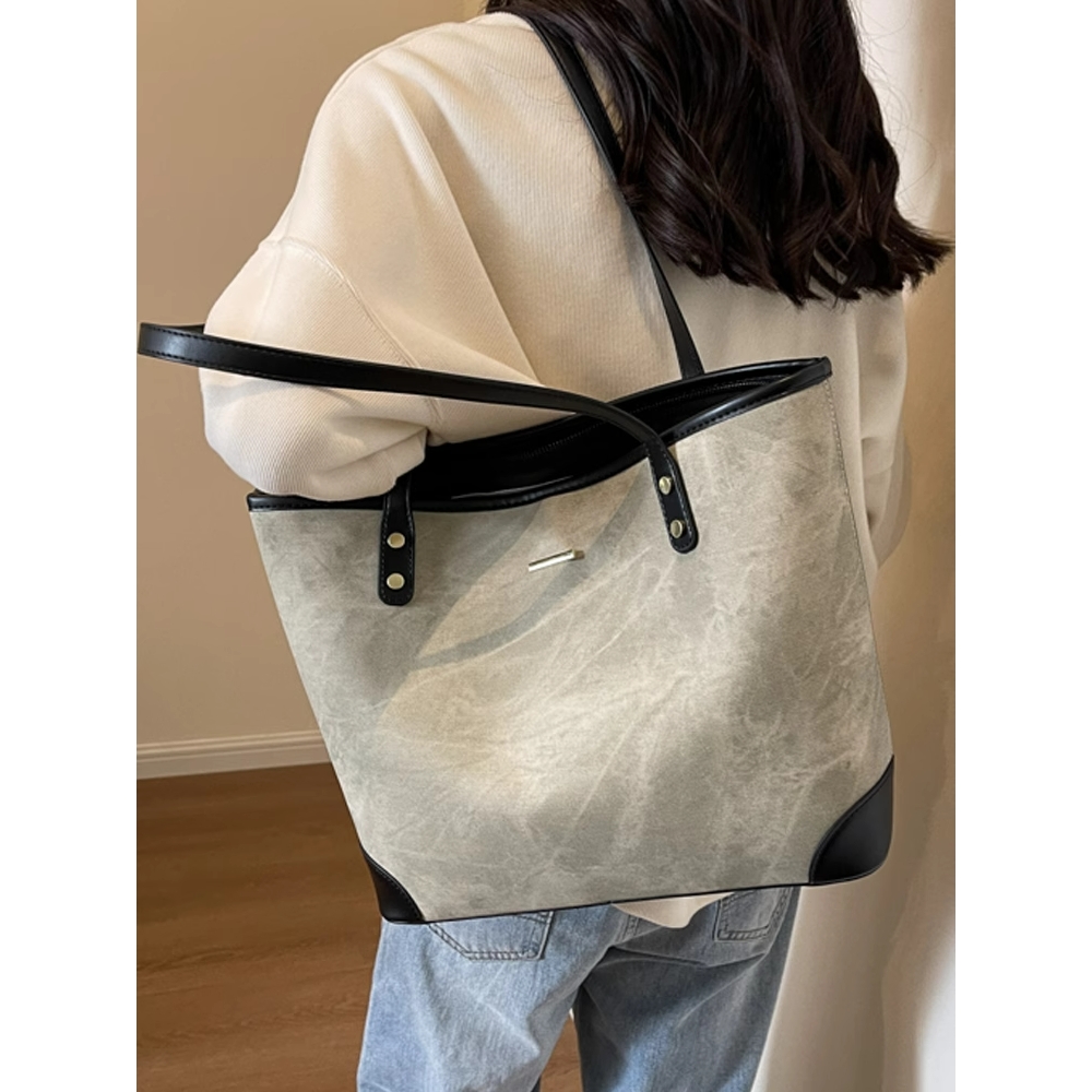 法国ITonick.休闲大容量单肩托特包女新款大包包高级感小众通勤包