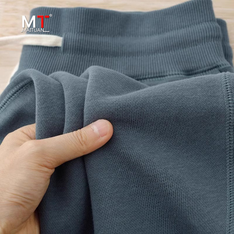 高端重磅纯棉卫裤男士春秋冬季2025新款男裤加厚束脚休闲裤子男款