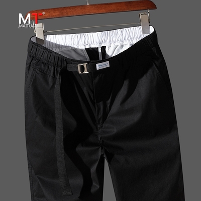 高端休闲裤男士2025新款春秋夏季男裤纯棉直筒九分裤子男款锥形裤