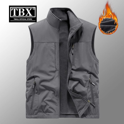 高端双面穿户外马甲男士2025新款秋冬季加绒大码坎肩背心外套男款