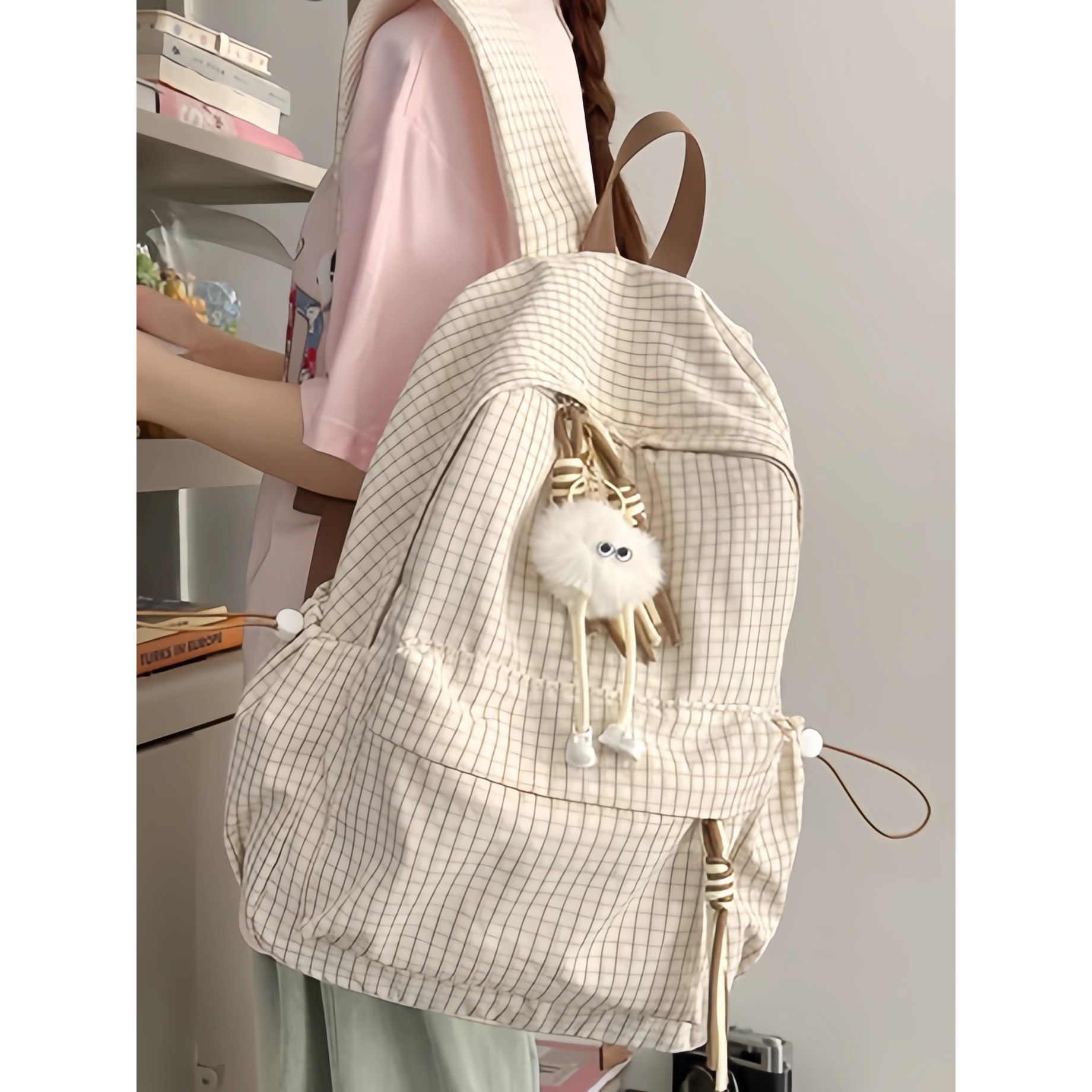 法国ITonick.日系书包高中生简约ins风少女双肩包大学生电脑背包