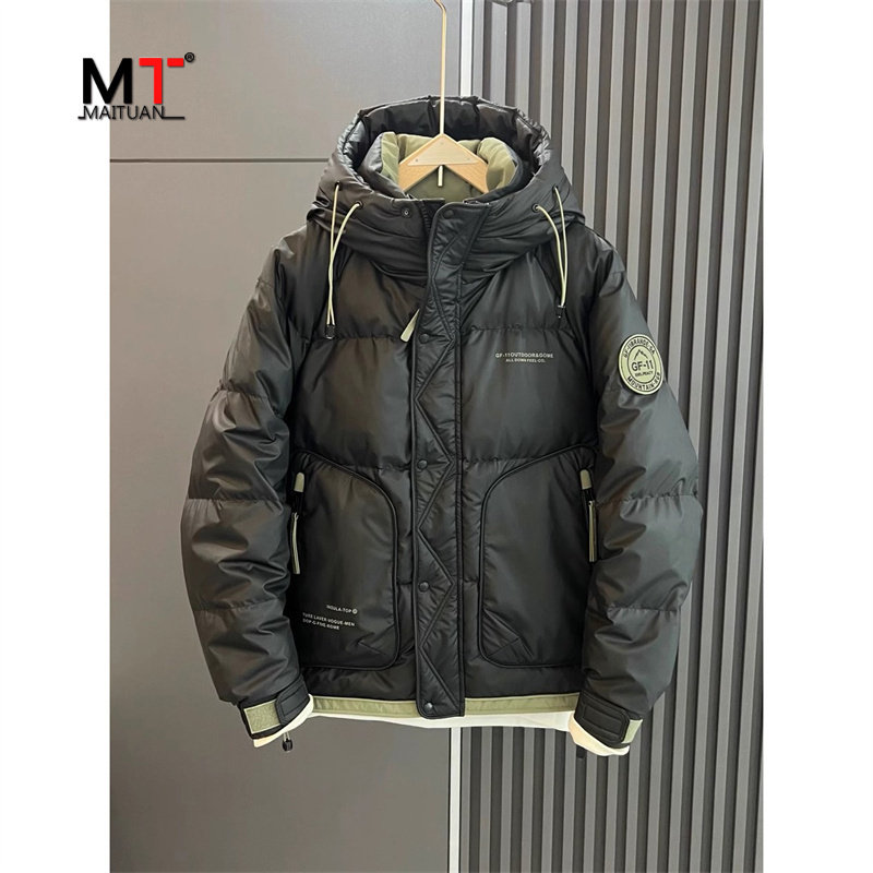 高端连帽羽绒服男士冬季2025新款高级感加厚保暖休闲短款外套男款