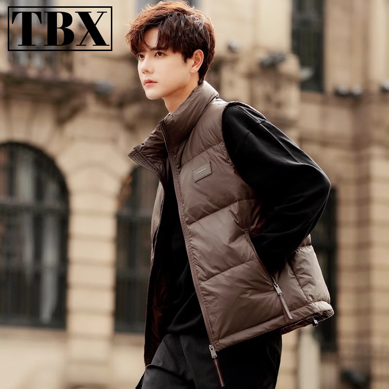 高端羽绒马甲男士秋冬季2025新款无袖羽绒服立领外套背心坎肩男款