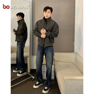 潮牌教练飞行夹克男士外套2025新款春秋冬季高级感痞帅夹棉服男款