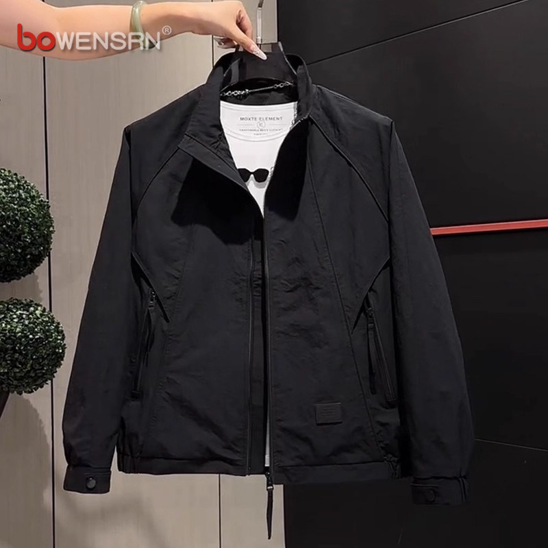 高级感立领夹克男士2025新款春秋冬季潮流百搭痞帅超好看外套男款