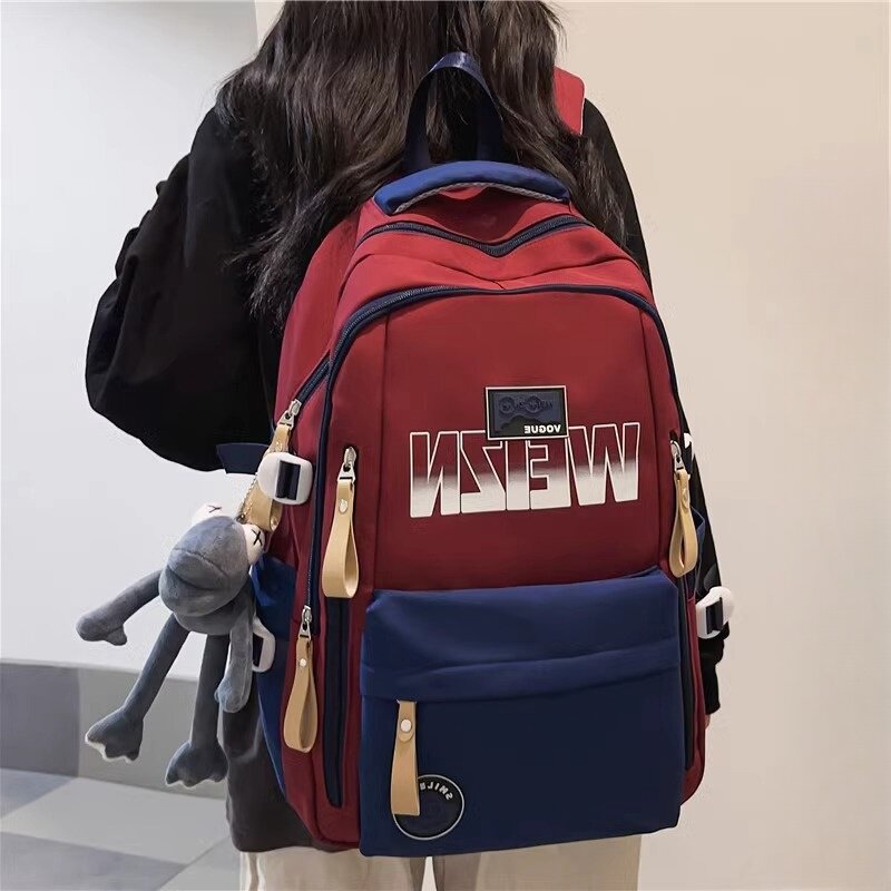 法国DUDK新款学生书包女大牌初中高中生大容量笑脸背包旅行双肩包