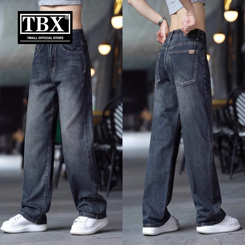 高端复古牛仔裤男士2025新款秋冬季加绒宽松直筒阔腿休闲裤子男款