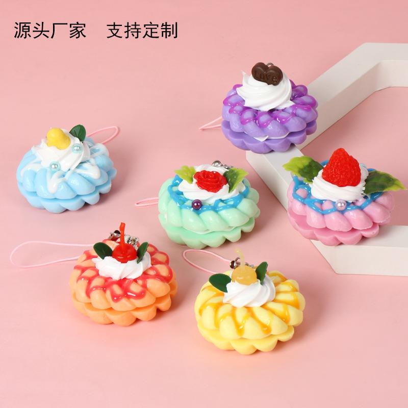 仿真食品甜甜圈钥匙扣网红甜点蛋糕背包挂件夜市摆摊小饰品