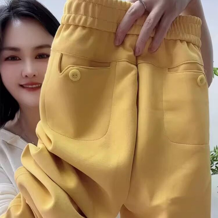 2025秋冬新款加绒加厚束脚哈伦裤女洋气百搭高腰休闲裤宽松卫裤潮,女装/女士精品,休闲裤,淘宝优惠券,粉丝福利购,淘宝优惠卷