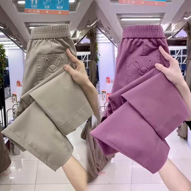 休闲裤女春秋韩版纯棉水洗牛仔裤图片