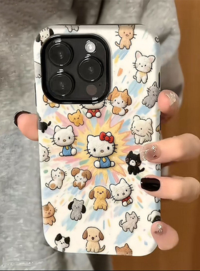 爆炸小猫适用苹果17promax手机壳iPhone16pro可爱15plus/14菲林二合一13/12保护套11防摔硬壳7/8PXRXSMAX