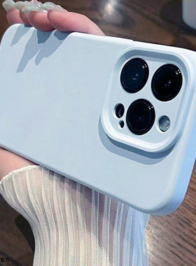 【肤感液态】适用苹果17手机壳iPhone14promax液态16硅胶15Promax新款13/12pro男女情侣11超薄防摔简蓝色软套
