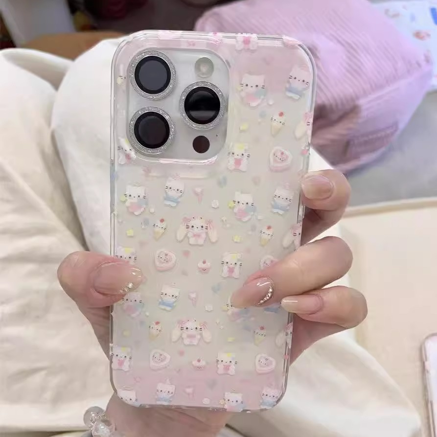 iPhone小众可爱ins卡通甜品蛋糕kitty猫适用iPhone16/15/14女12手机壳11手机壳13pro保护套华为P70小米vivo