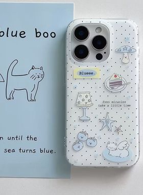 适用双层IMD波点可爱天使猫苹果16/15/14/13promax手机壳12/11XR/XS硬