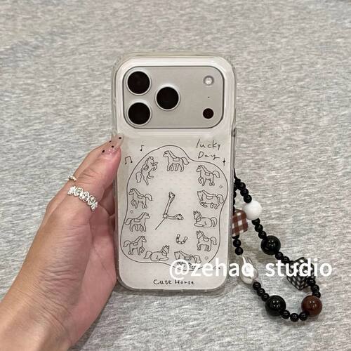 苹果韩系小马时钟防摔壳