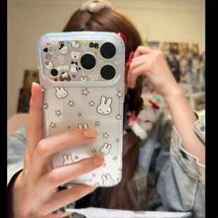 彩星米菲小动物大视窗适用苹果17PROMAX手机壳iPhone16创意15透明磨砂14可爱13软壳精孔可爱女保护套